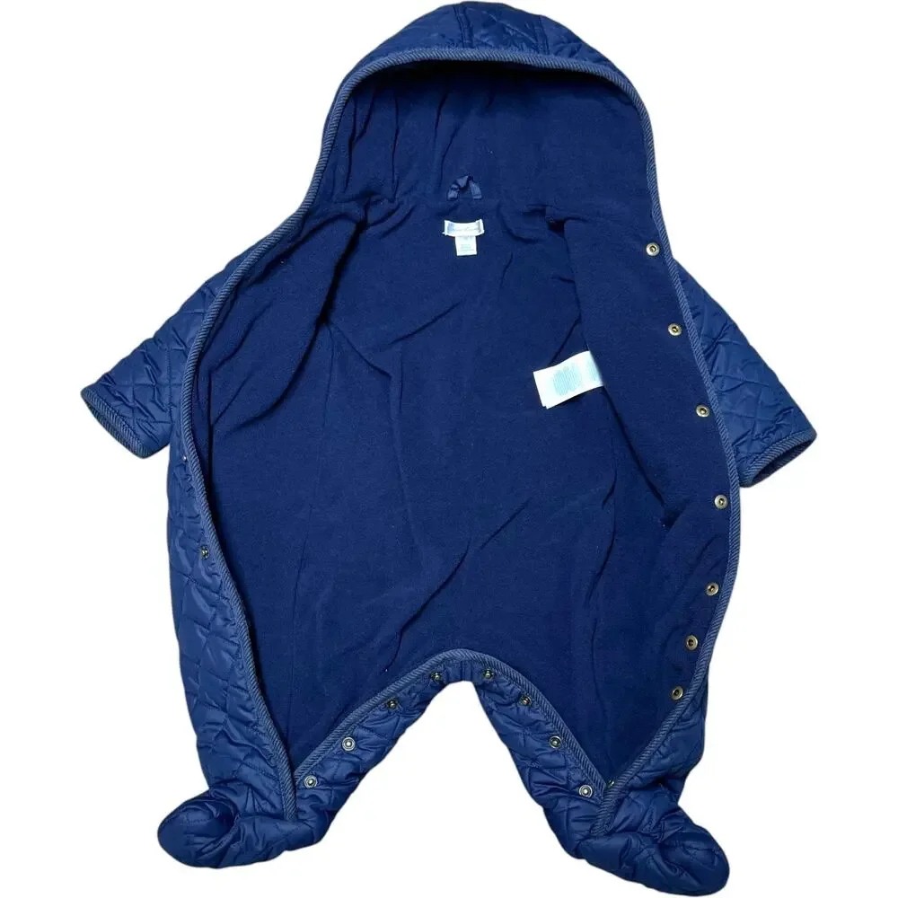 Ralph Lauren Quilted Hooded Barn Bunting Newport Navy Blue 9mo